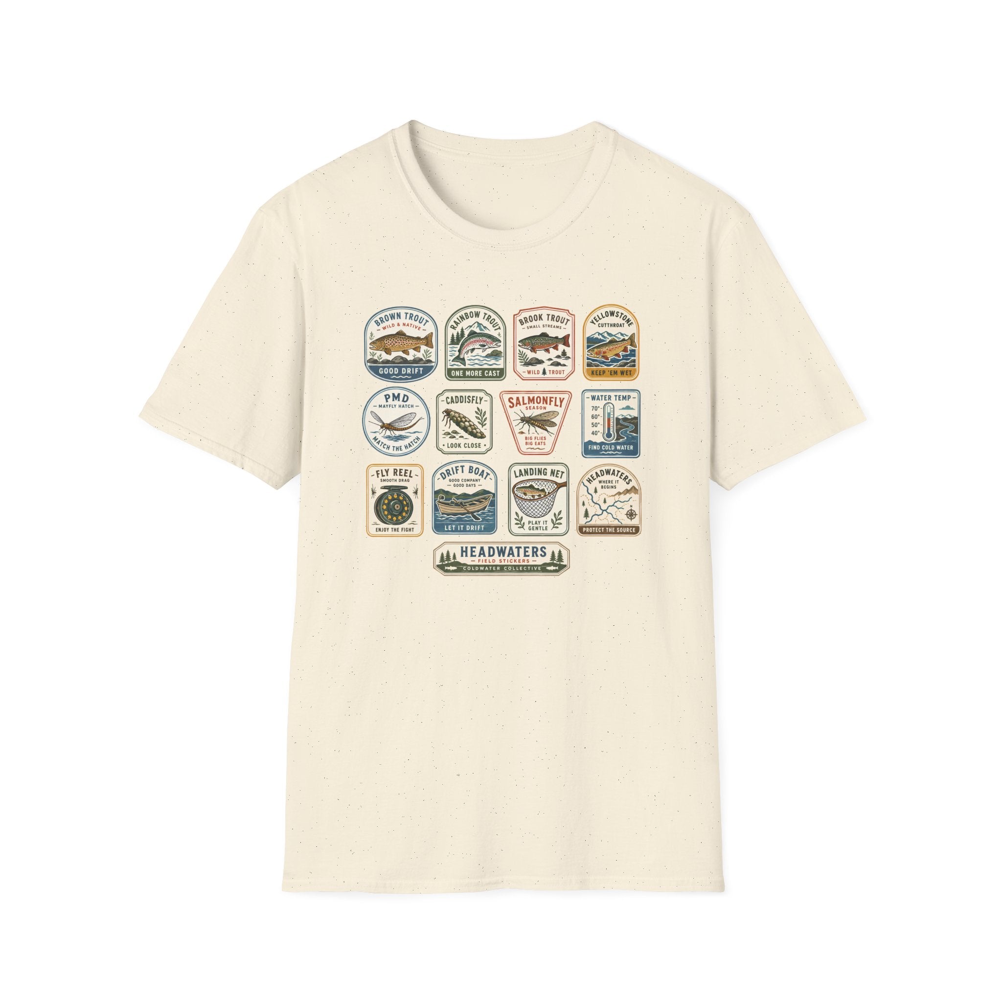Vintage Trout Fishing Stickers Shirt