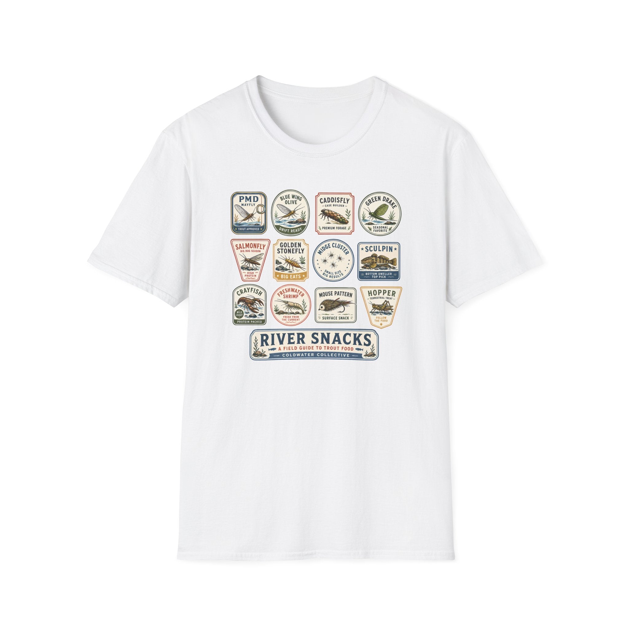 Vintage Trout Food Stickers Shirt