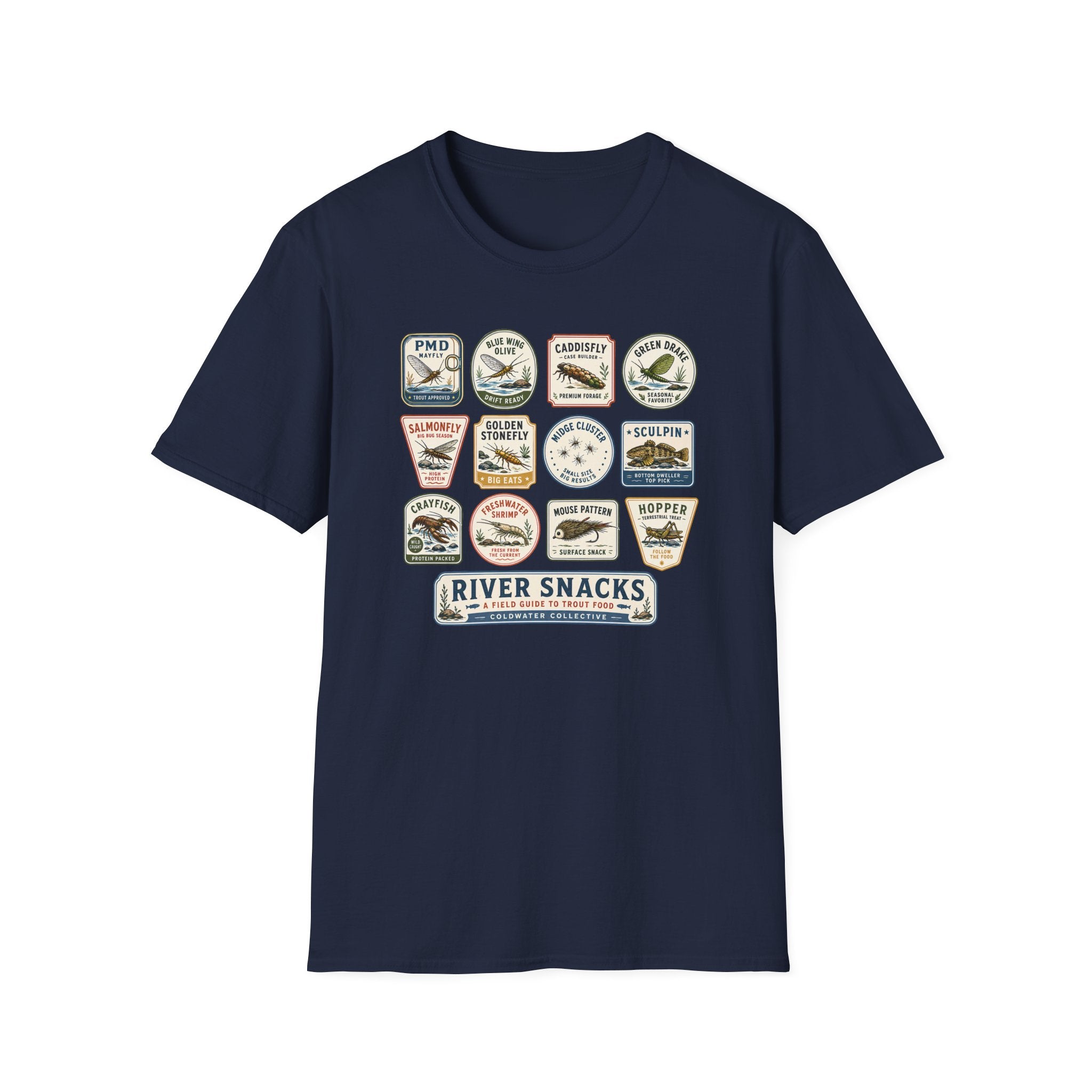 Vintage Trout Food Stickers Shirt