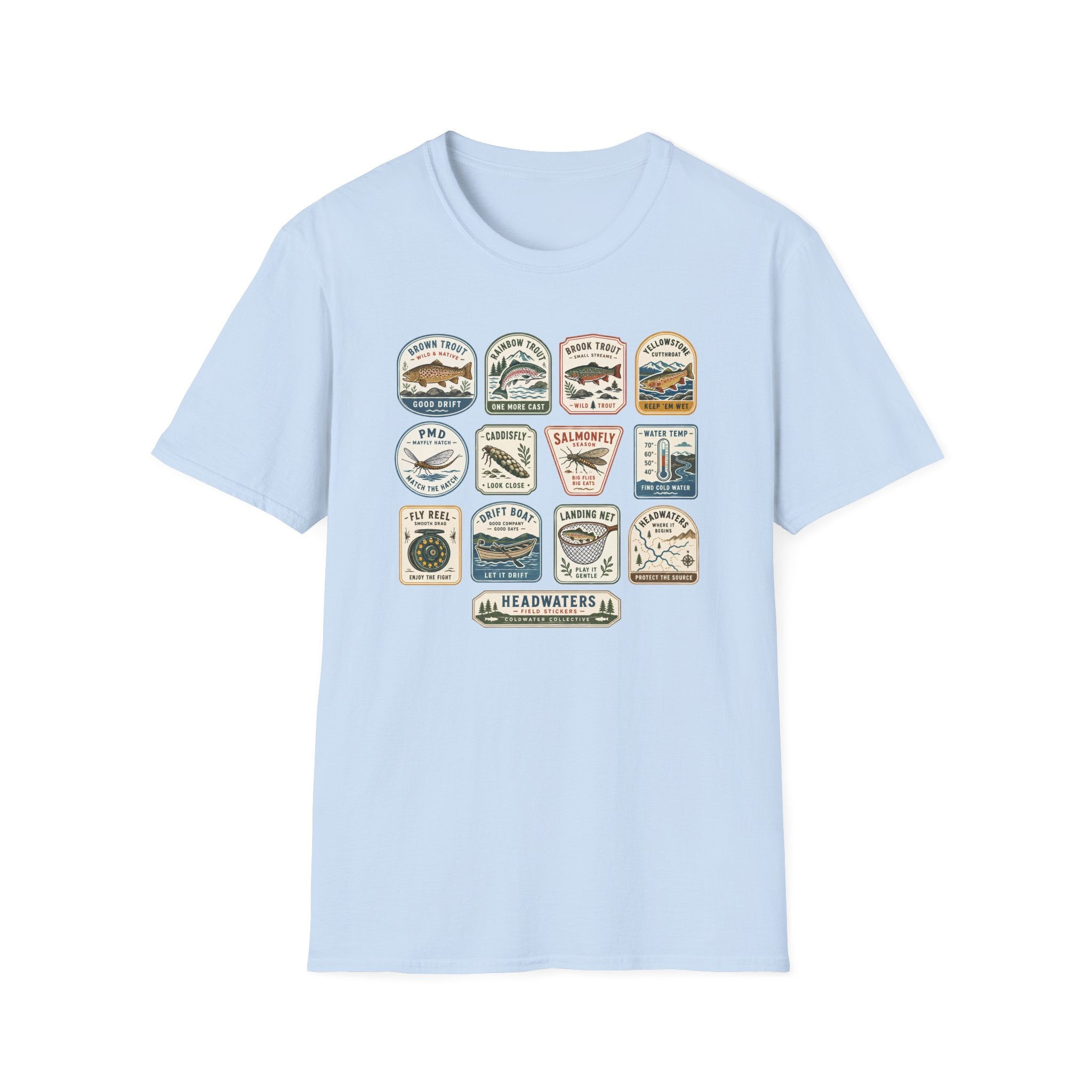Vintage Trout Fishing Stickers Shirt