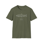 Topographic Trout with Coordinates Shirt