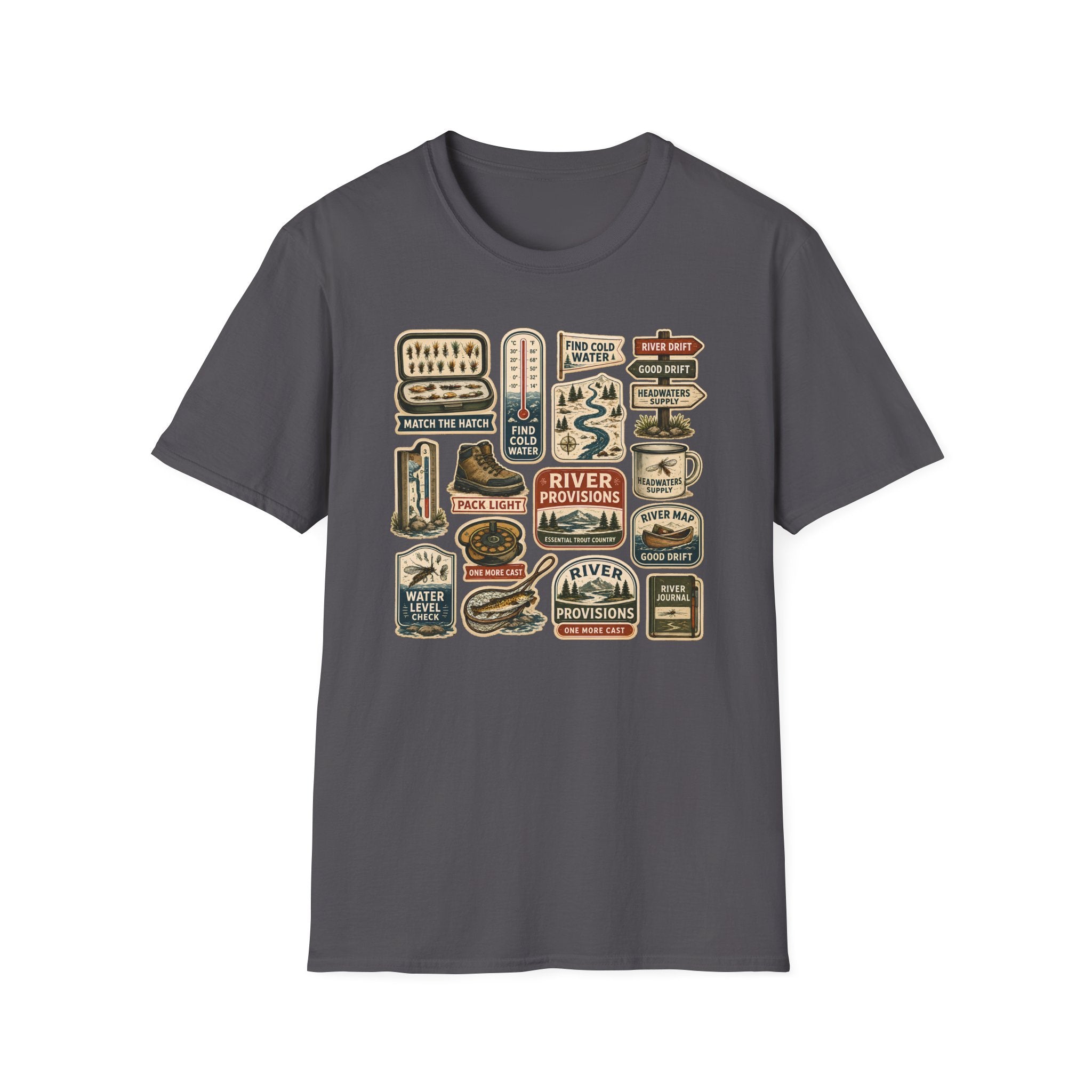 Vintage River Life Stickers Shirt