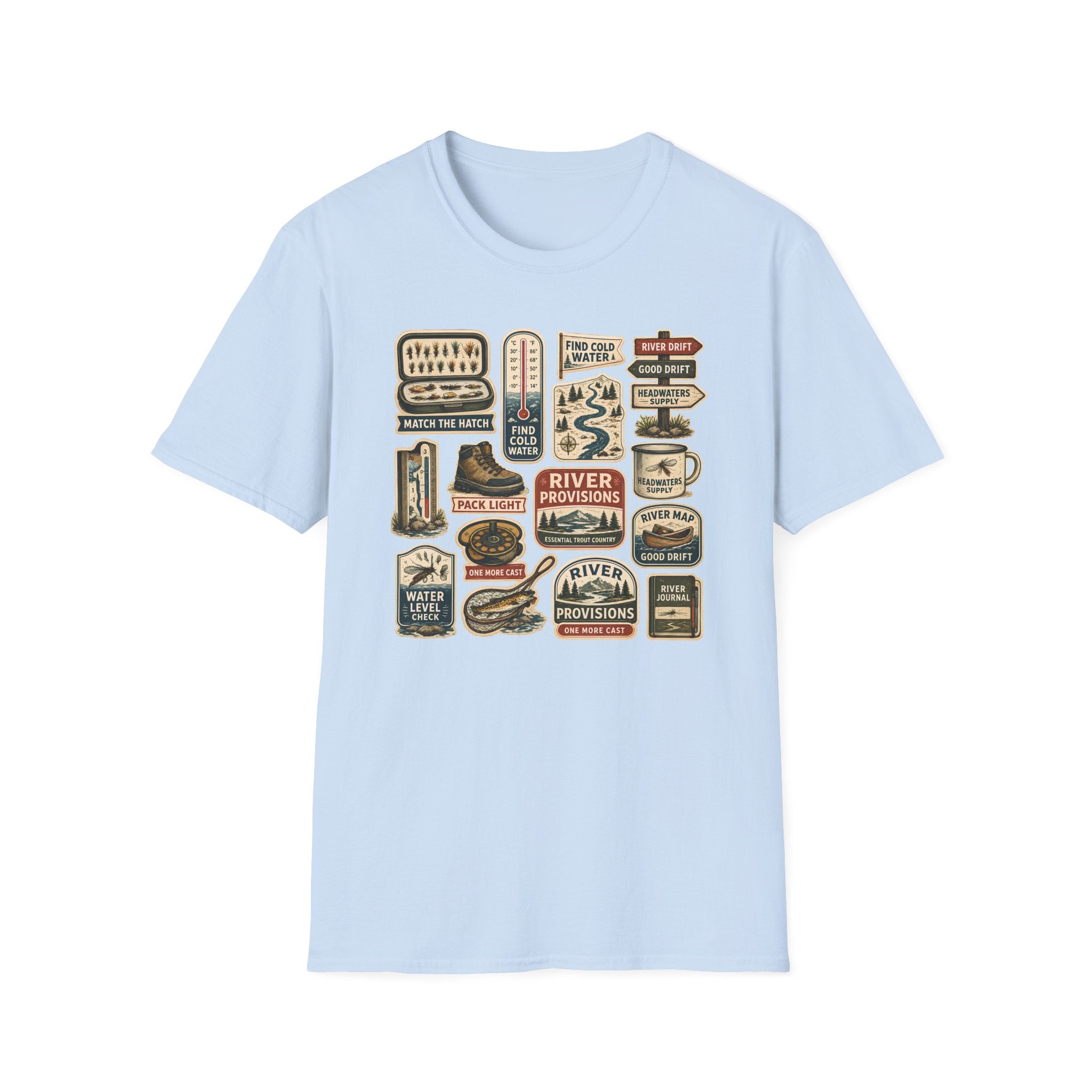 Vintage River Life Stickers Shirt