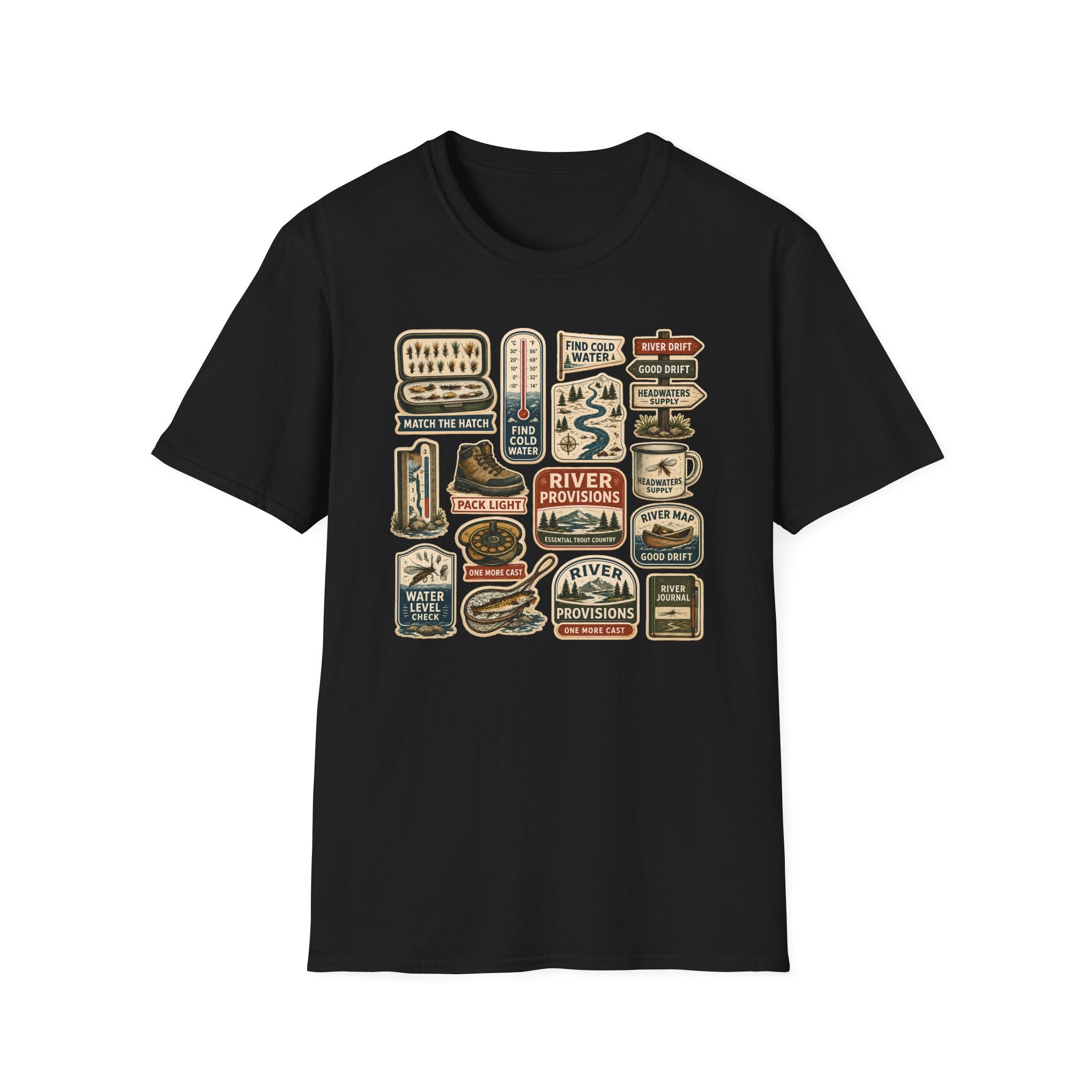 Vintage River Life Stickers Shirt